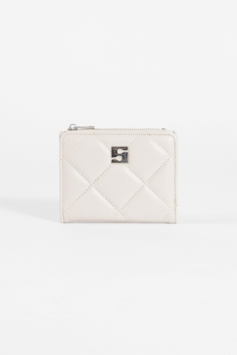 Billetera matelaseada beige