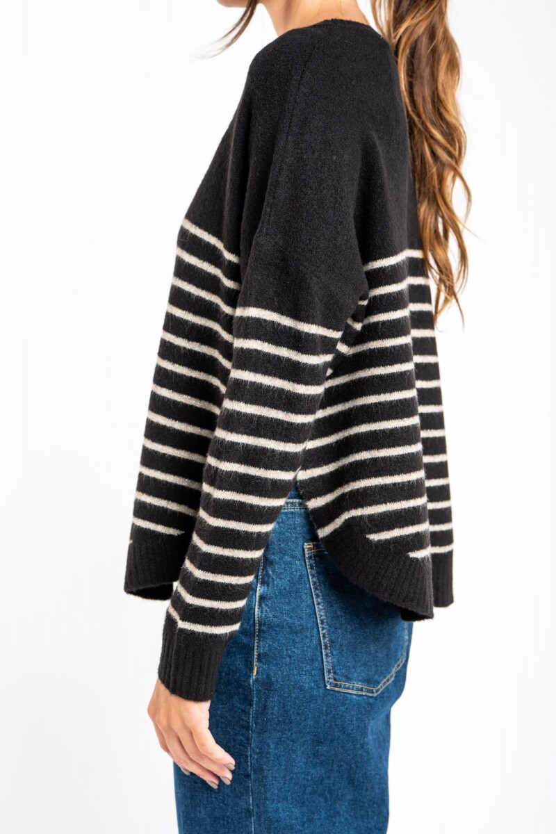 Sweater Rayado Negro