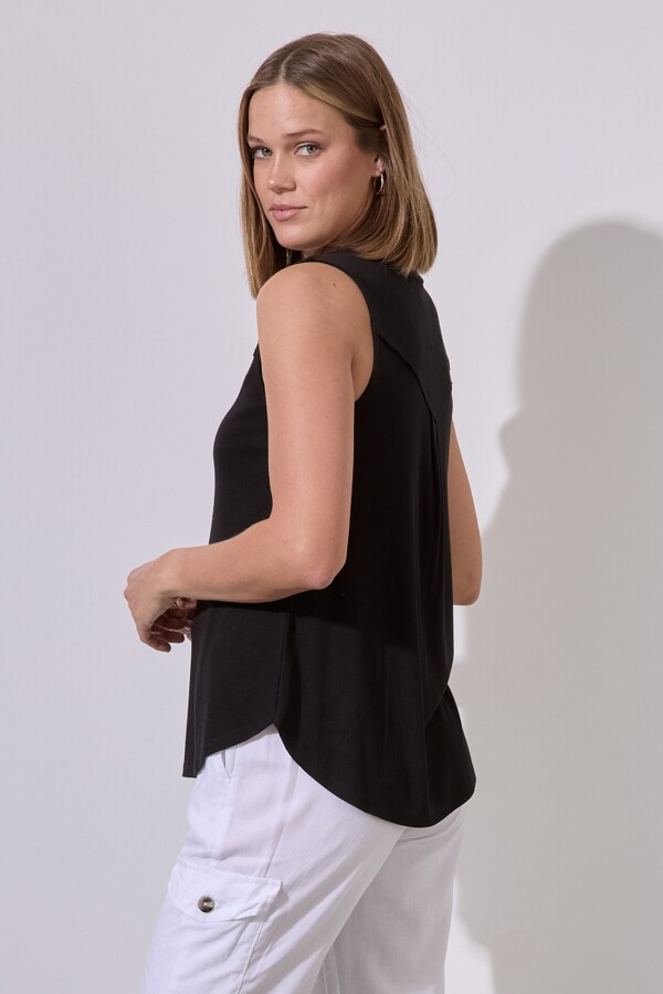 Musculosa Botones NEGRO