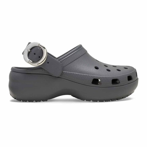 Crocs Classic Platform Buckle Clog Mujer Carbon