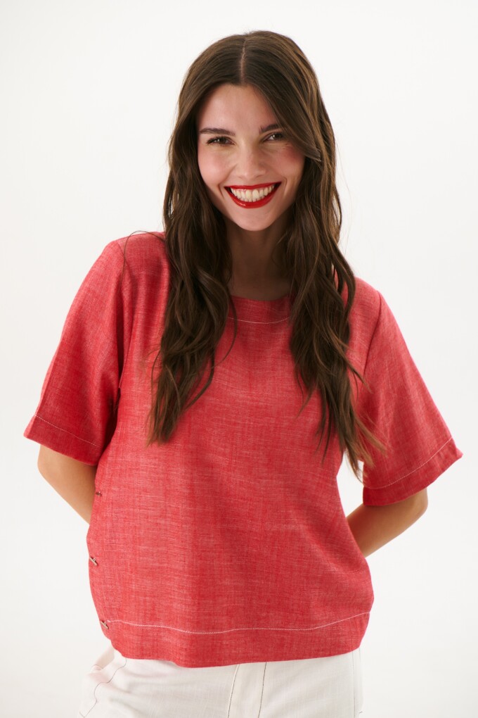 BLUSA LINO EMMA ROJO