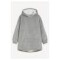 Buzo Manta Con Capucha Polar y Corderito unisex Gris Claro