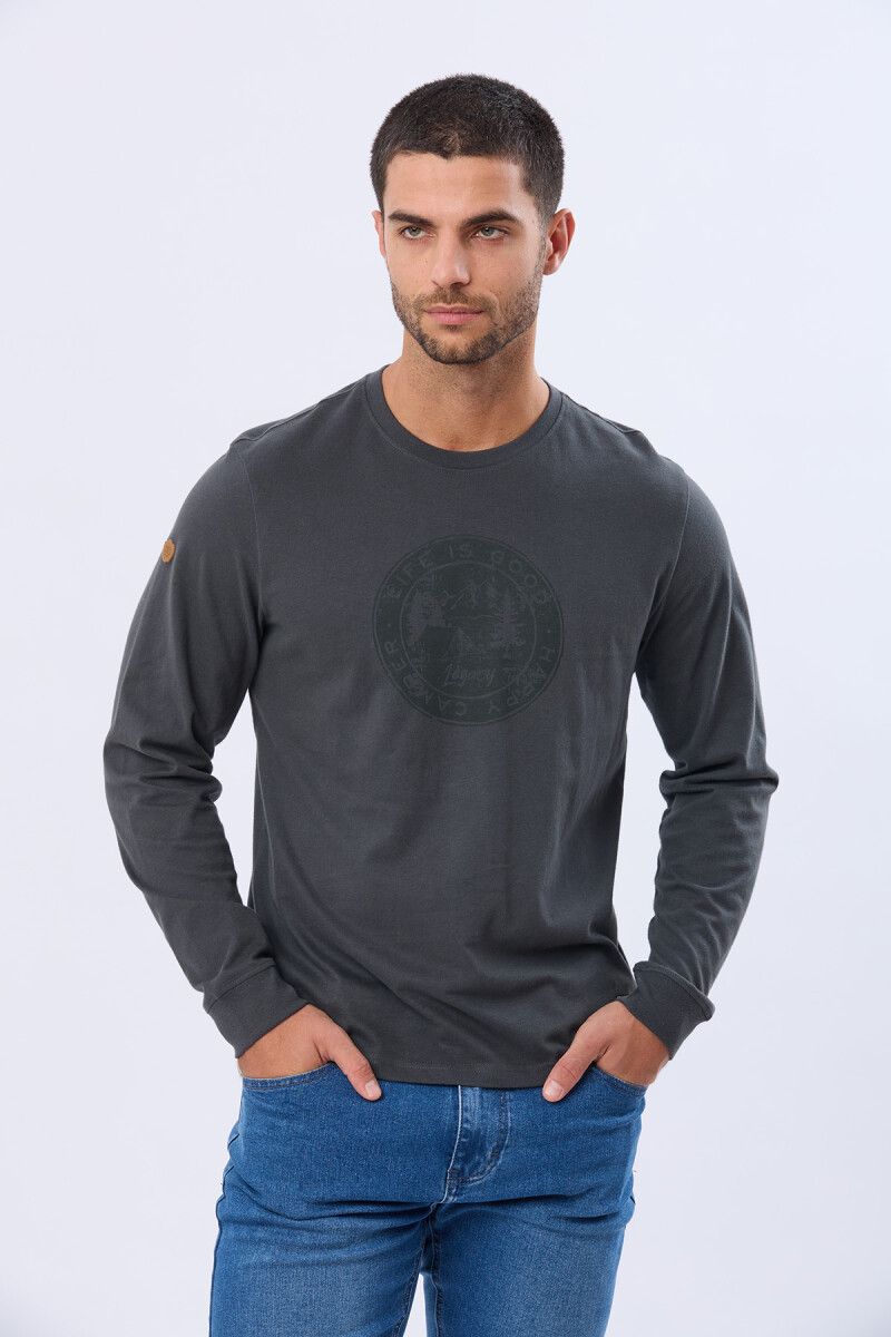 REMERA ESTAMPADA - GRIS 