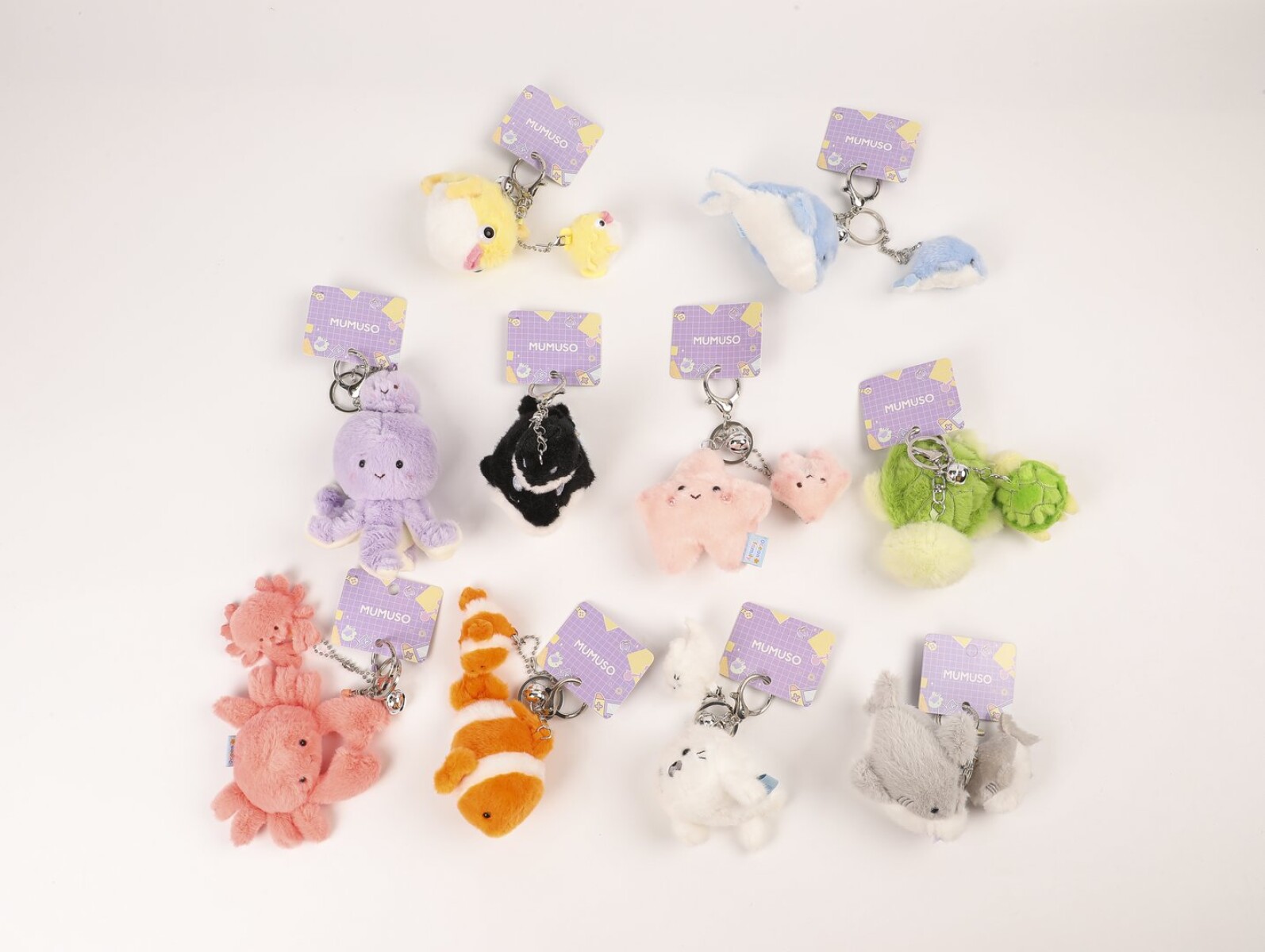 LLAVERO DE PELUCHE (ANIMALES MARINOS PADRE E HIJO) 