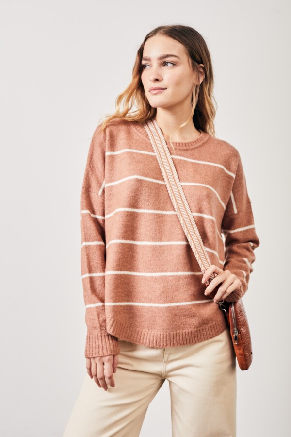 Sweater Rayado Rosa