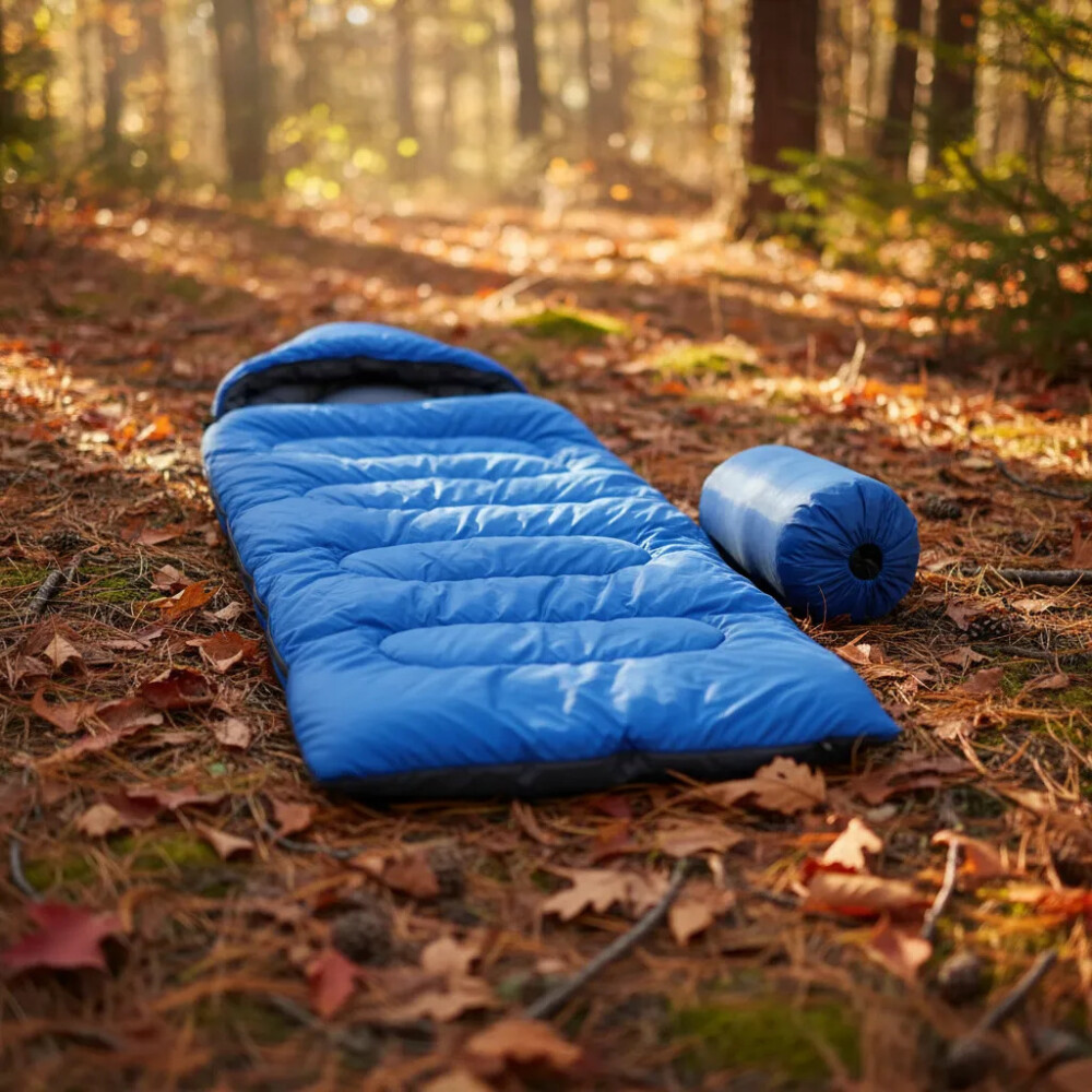 Sobre Bolsa De Dormir Con Capucha Camping AZUL