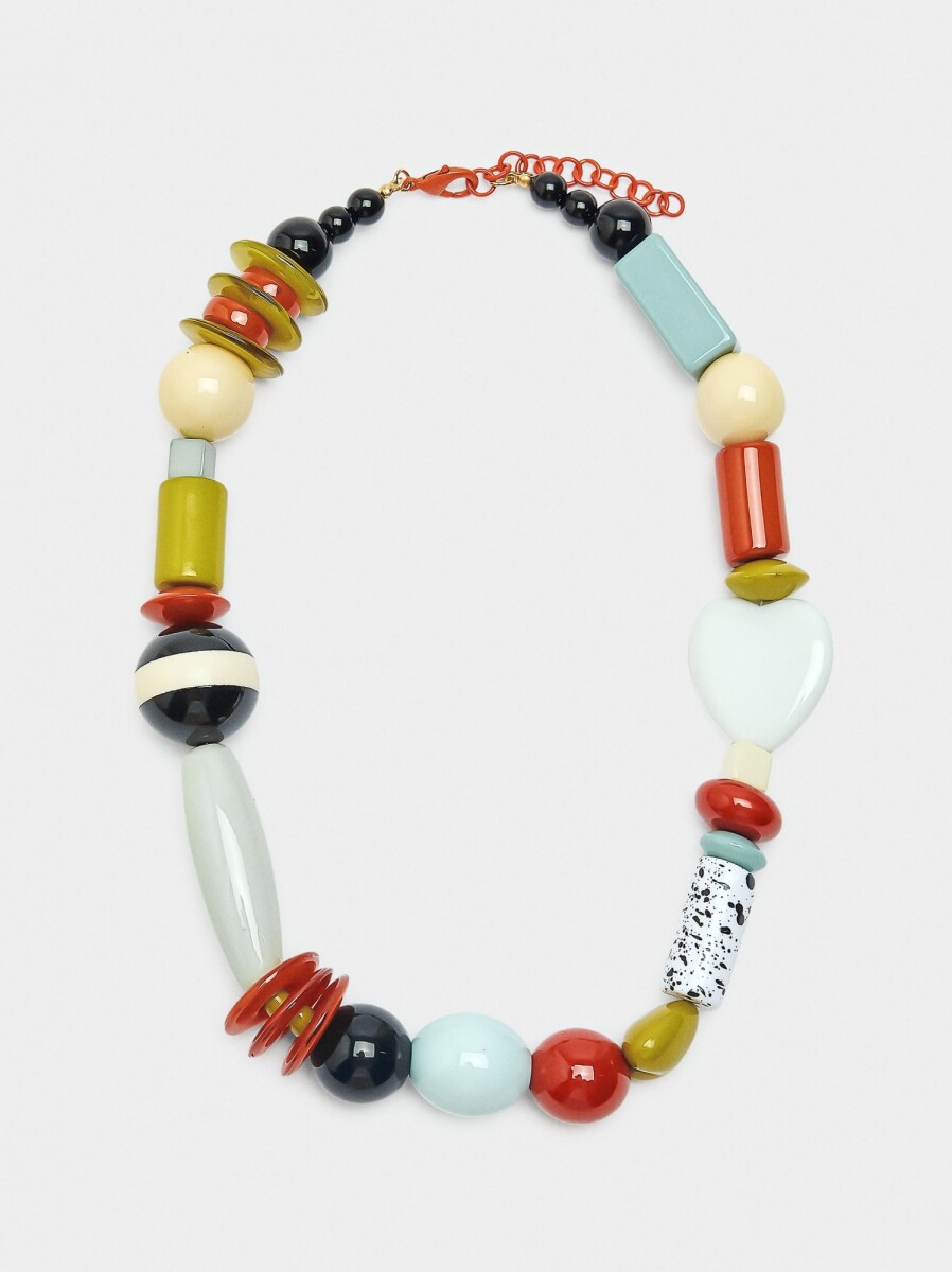 Collar Corto De Cuentas Multicolor - multicolor 