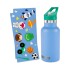 Botella infantil de acero inoxidable con stickers Azul