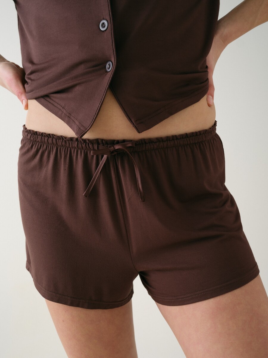 Short Viscosa - Marron 