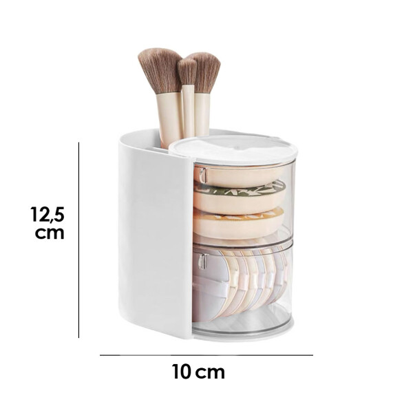 Organizador maquillaje con rotación blanco