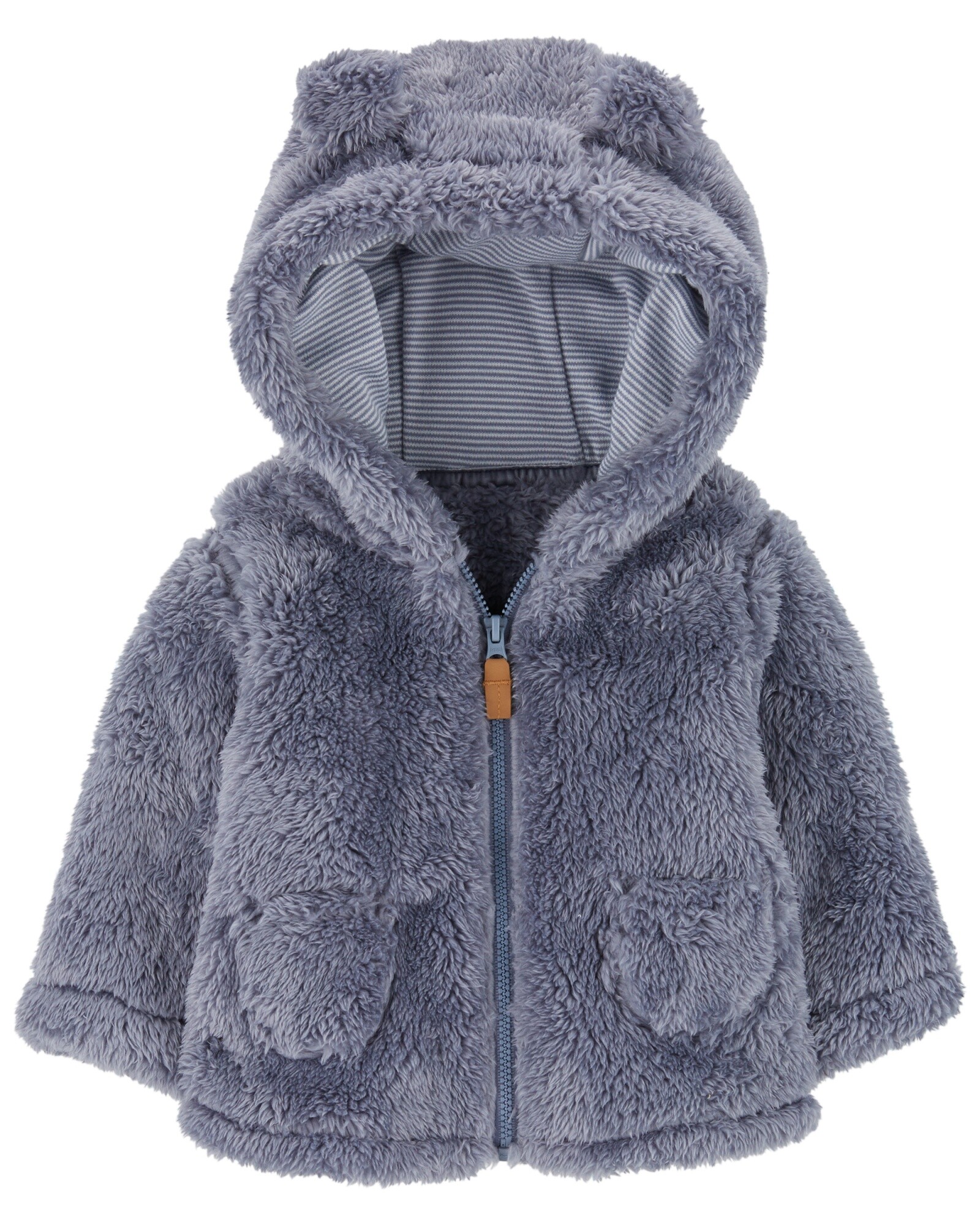 Campera de sherpa, con capucha Sin color