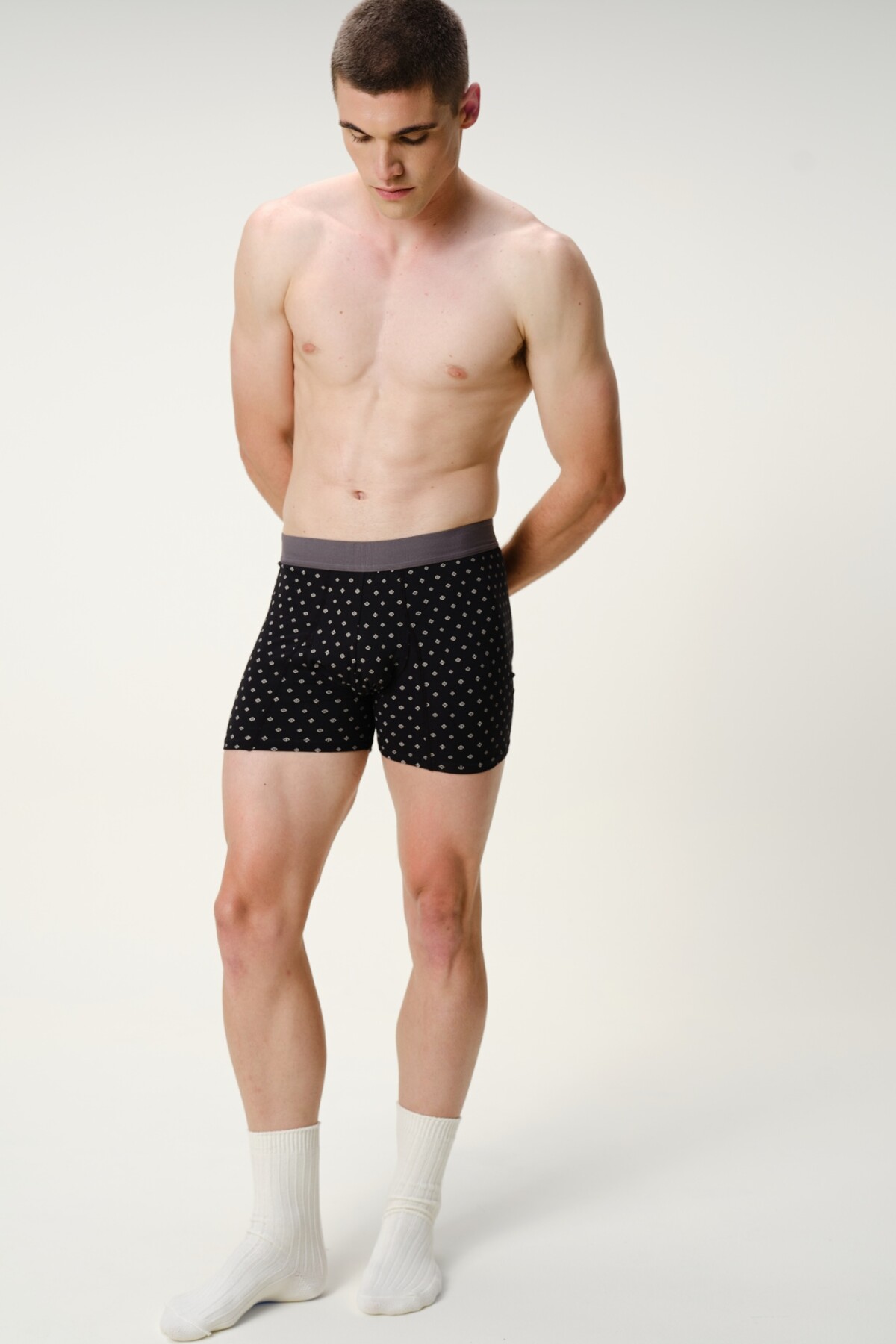 Boxer Algodón Negro Mosaicos