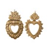 SET ESPEJO CORAZON METAL DORADO 2PZAS Unica