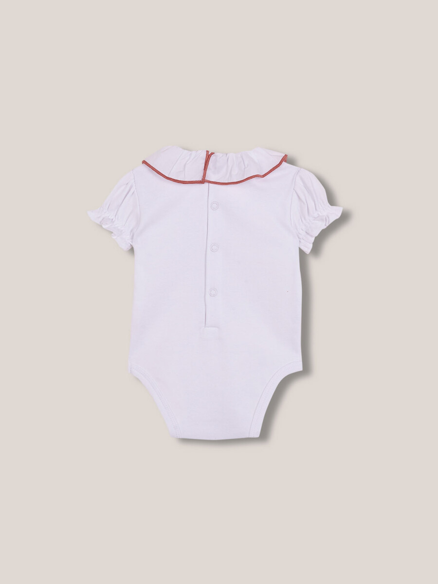 Body Con Cuello De Popelin Hilo A Contraste Blanco