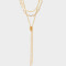 Collares Cortos Multi Cadenas Collar Layer Con Nudo - Dorado