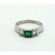 Anillo De Platino Con Esmeralda Y Brillantes Baguettes Anillo De Platino Con Esmeralda Y Brillantes Baguettes