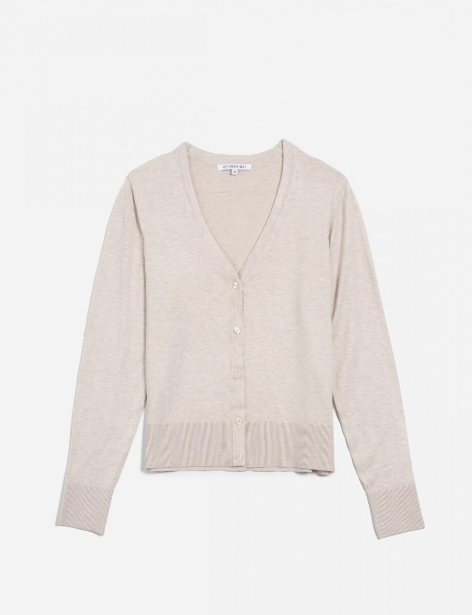 Cardigan escote en V - Crudo 