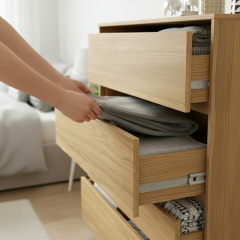 Comoda Cajonera Carla para Dormitorio 4 Cajones con Rieles Telescópicos - Marrocos Comoda Cajonera Carla para Dormitorio 4 Cajones con Rieles Telescópicos - Marrocos