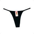 Tanga Colaless Ajustable De Encaje Trasero Negro Talla S-M