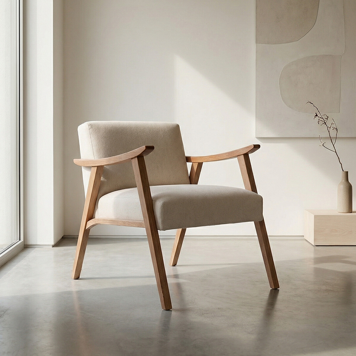 Butaca Ravena - Tela Rústica - 290-G2 (Beige) 