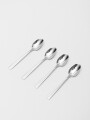Cuchara Asher Para Café Set 4 Un. Plateado Brillante Color Unico