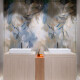 Porcelanto 120x278 tonos beige y azules con FLORES 000