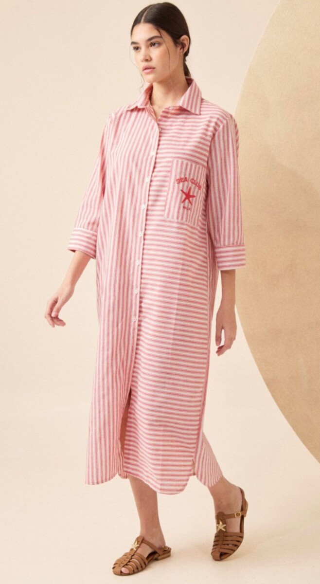 VESTIDO CAMISERO SAILOR - ROSA 