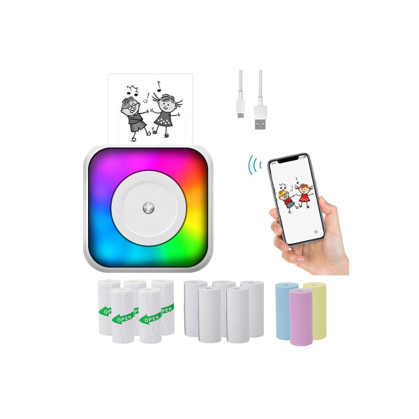 Impresora portátil bluetooth térmica con kit de papel Impresora Portátil Bluetooth Térmica Con Kit De Papel