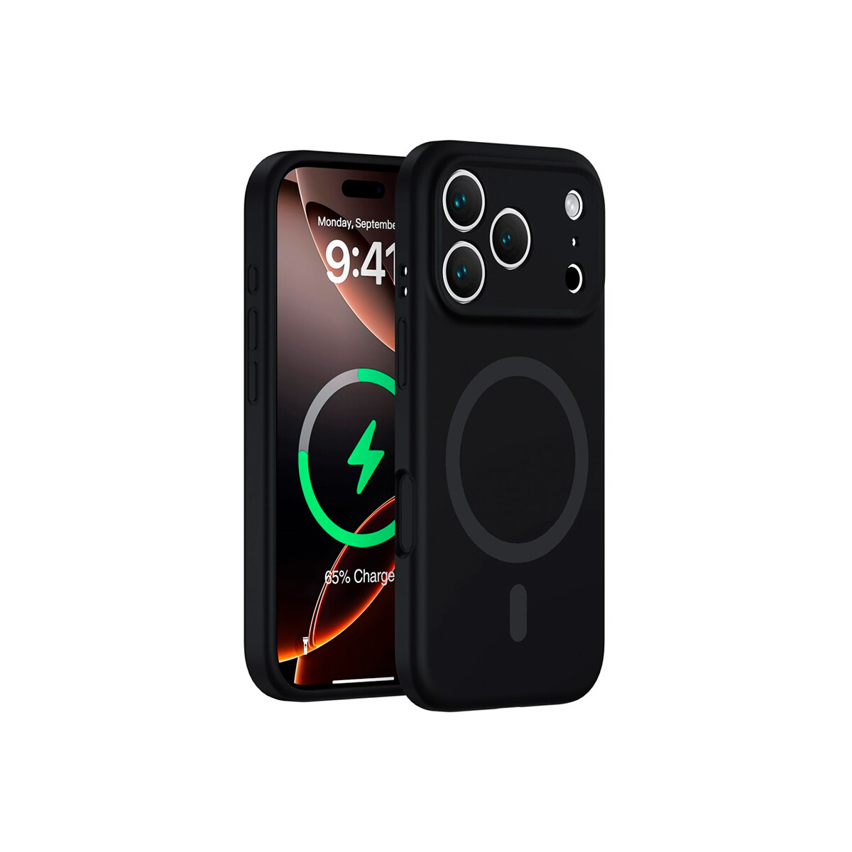Protector para iPhone 17 Pro engomado MagSafe negro 