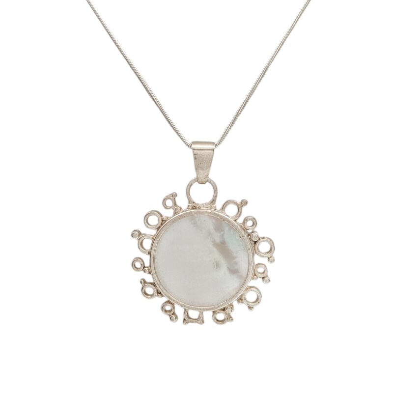 Dije Colgante Circulo-Plata 925-Nacar-CP4210 Conpiedra