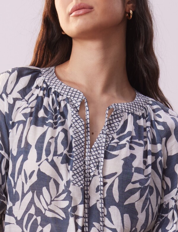 Blusa Cordel BLANCO/AZUL
