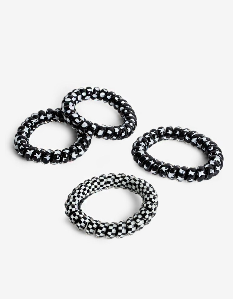 Gomitas Elásticas Sets Cable Set De Gomitas Cable. - Estampado Geometrico