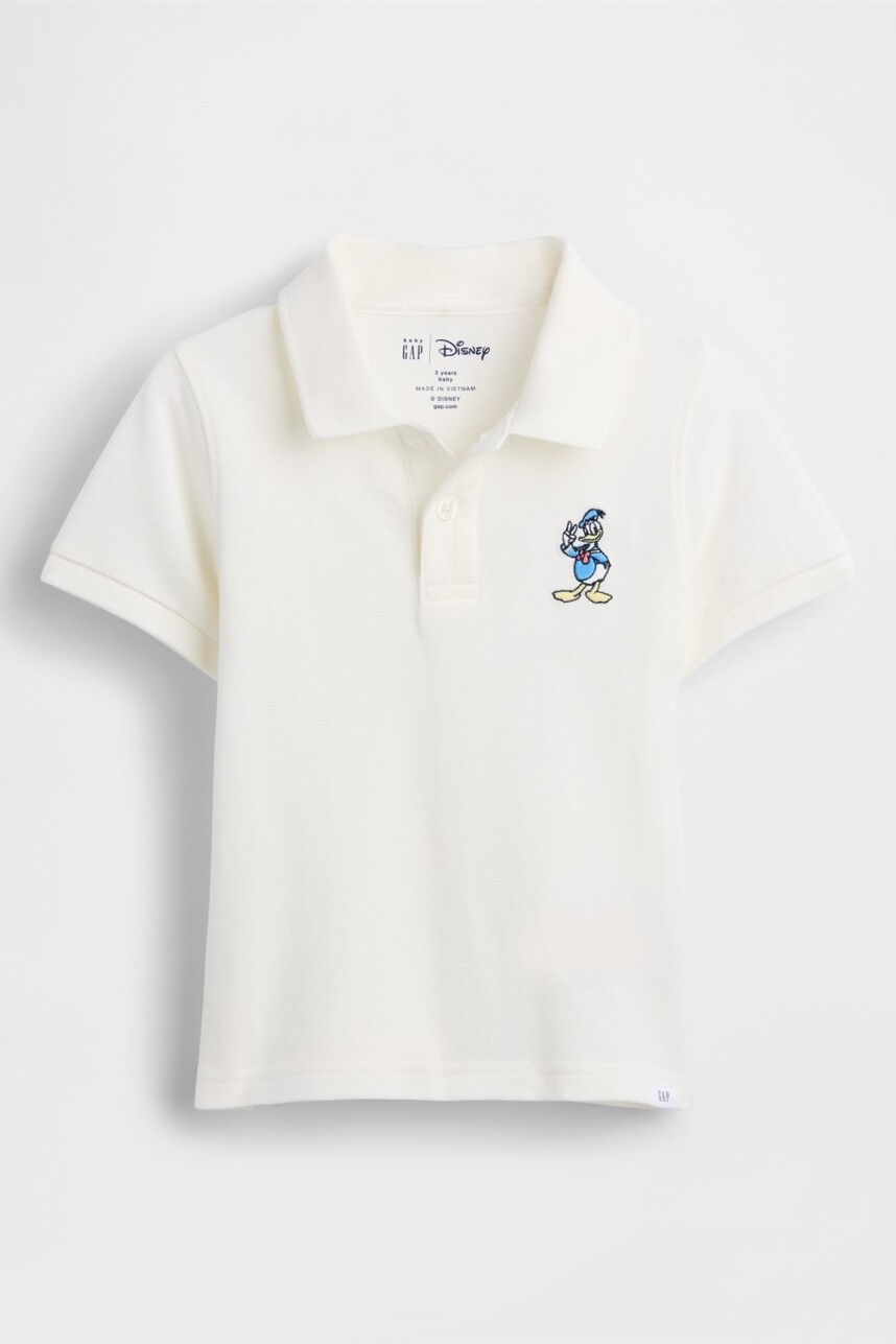 Remera Tipo Polo Disney Toddler Niño New Off White