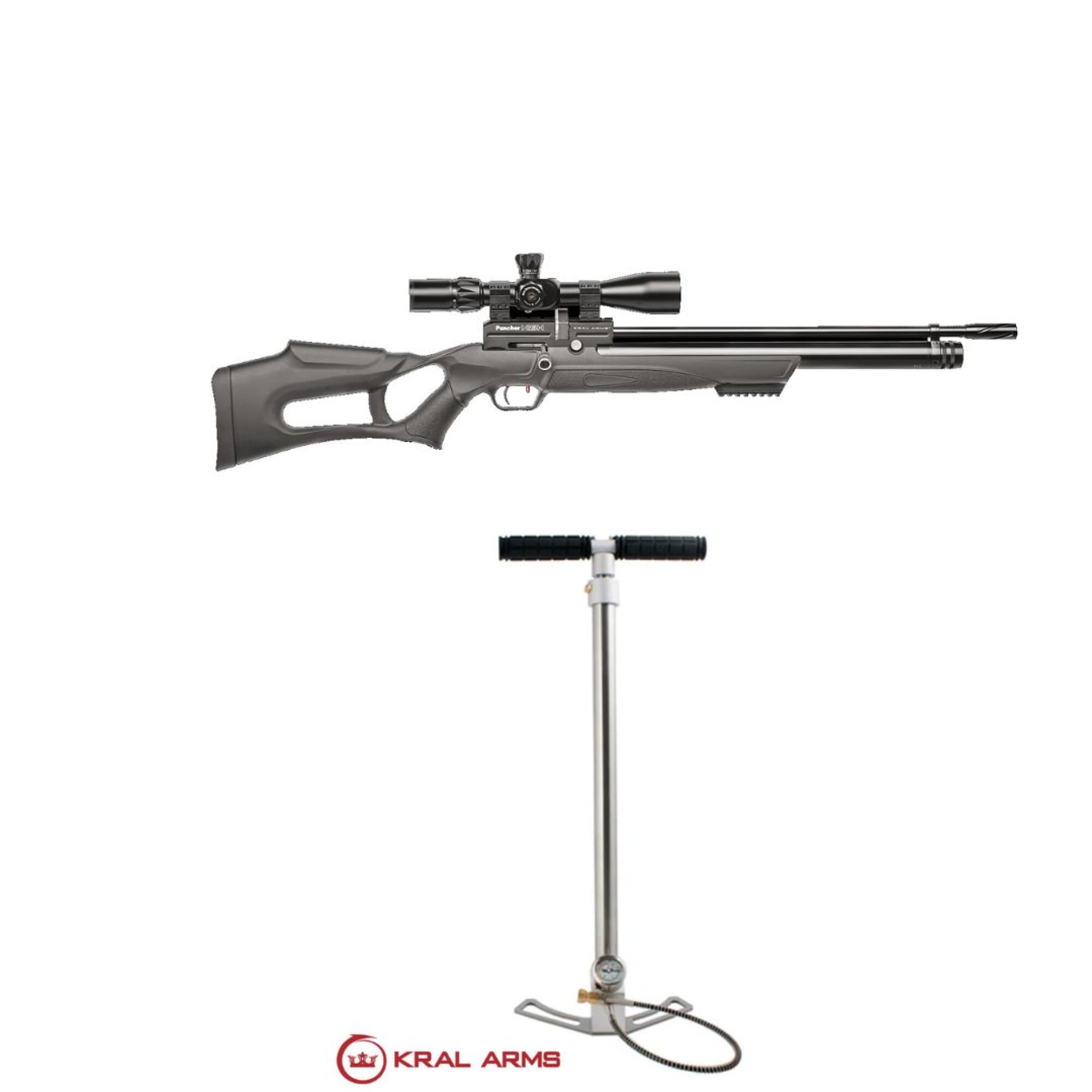 Armería Suiza Fundada en 1888 - Rifle aire comprimido Kral PUNCHER MEGA PCP  C.5.5 📌️Características: ☑️ Potencia: 950 FPS (con JSB 18,13 gr.) ☑️  Potencia regulable: Si ☑️ Sistema de tiro: Tiro