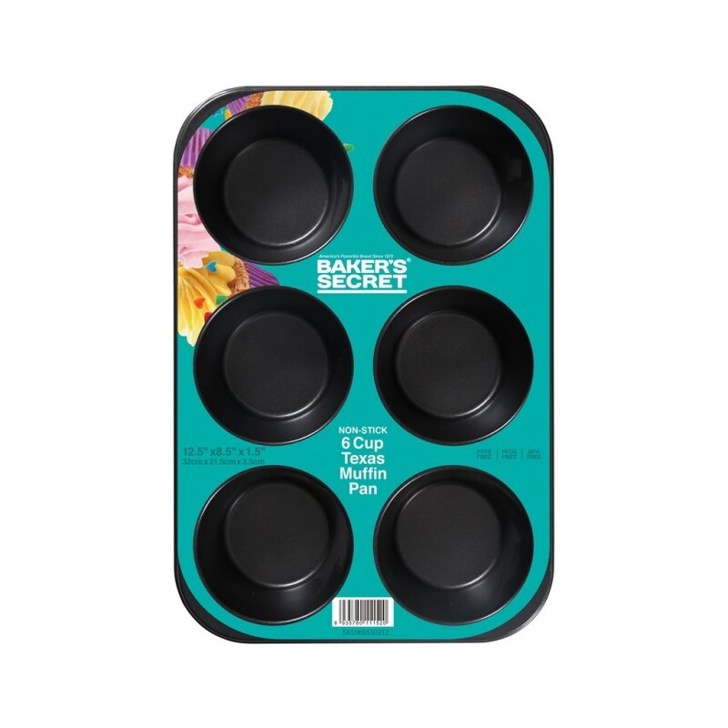 Molde para 6 Muffins Baker's Secret Essential Antiadherente 22 x 32 cm MOLDE MUFFIN X6 ANTIAD. 22X32X4CM/0.5MM ESSENTIAL