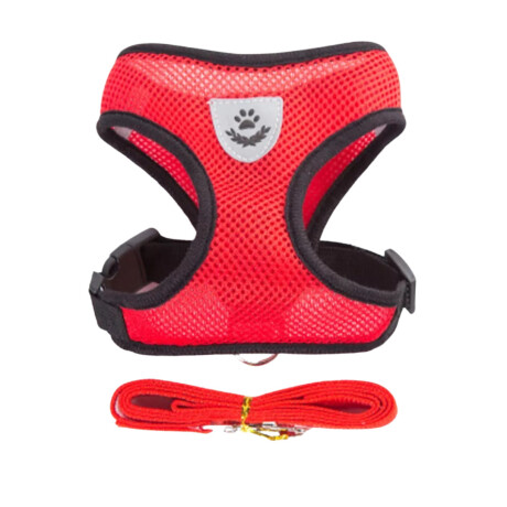 Arnes Pretal Pechera Para Mascotas Perros Gatos + Correa - Color ROJO Talle XL