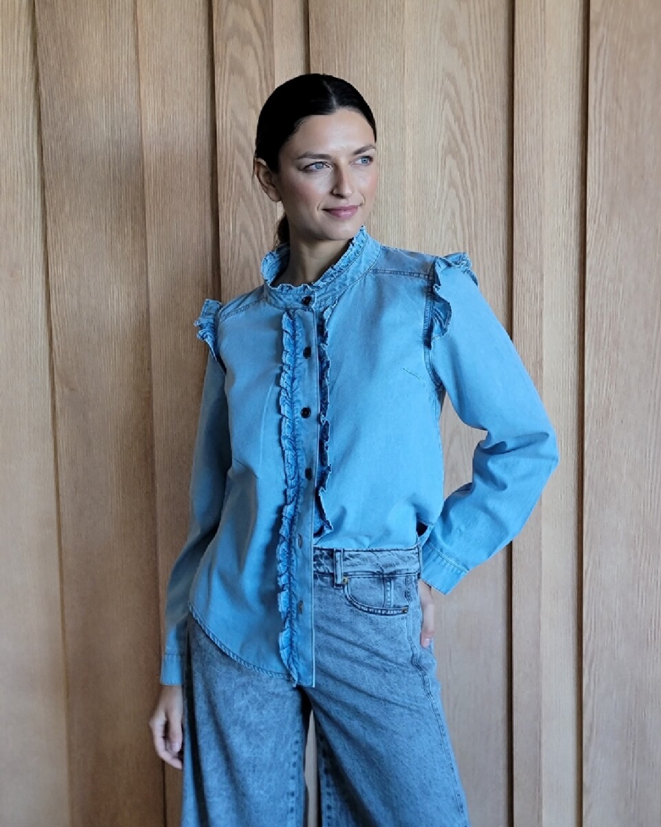 Camisa Berta - Denim Celeste 