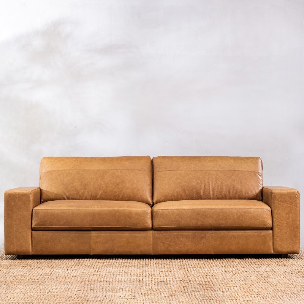 Sillón Cuero Octavio 3 Cuerpos Camel 