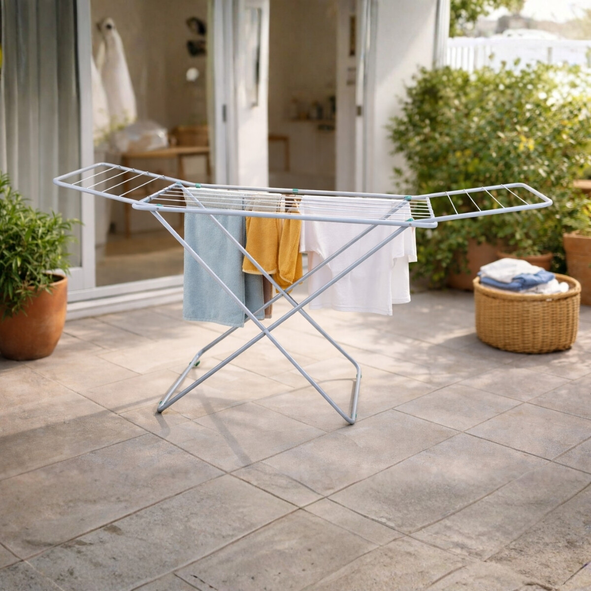 Tendedero de piso con extensiones - BLANCO 