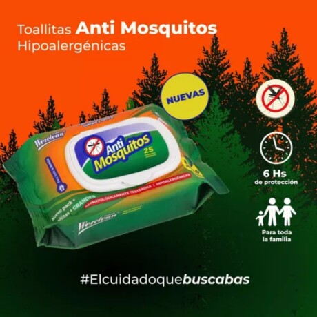 Toallitas Húmedas Repelente Anti Mosquitos X 25 Wetclean 001