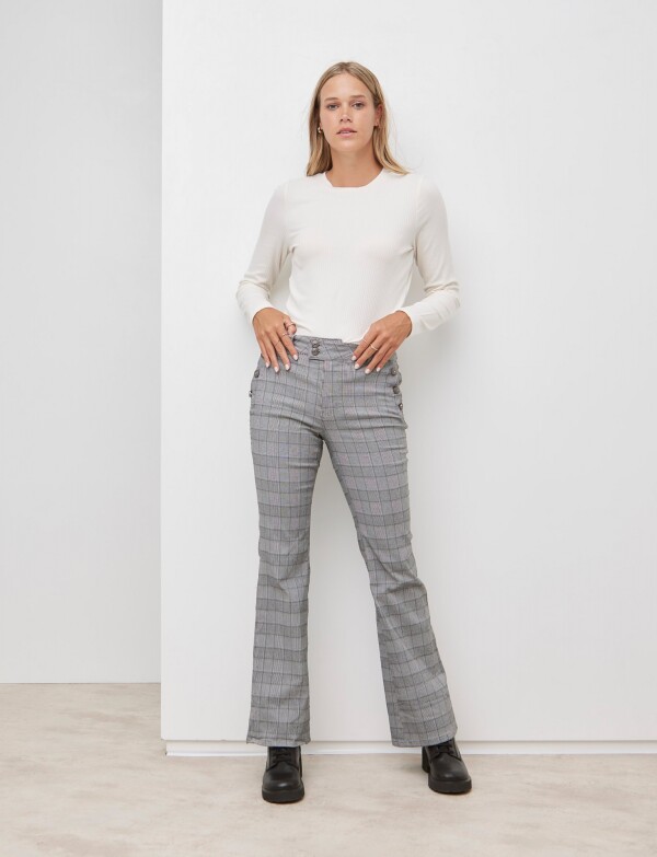 Pantalon Gales Botones GRIS/MULTI