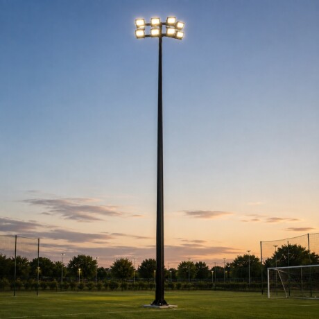 Columna Deportiva con Rack para 8 Focos 10mt Columna Deportiva con Rack para 8 Focos 10mt