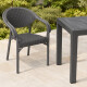 Mesa ratán 90x90+ 4 sillas sin apoya brazos GRIS
