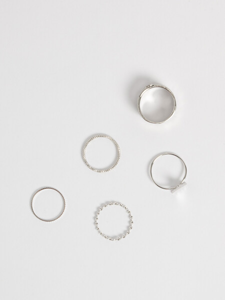 Set anillos Plateados