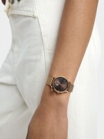 Reloj Pulsera De Malla Metálica De Acero oro-rosa