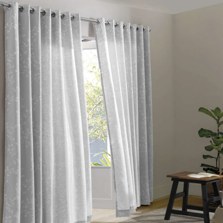 Pack X 2 Cortina Dohler Vivian 180 X 200 Cm Gris Cinza