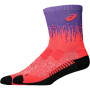 Medias Running Performance Run Sock Crew Unisex Brilliant White/orange Glow