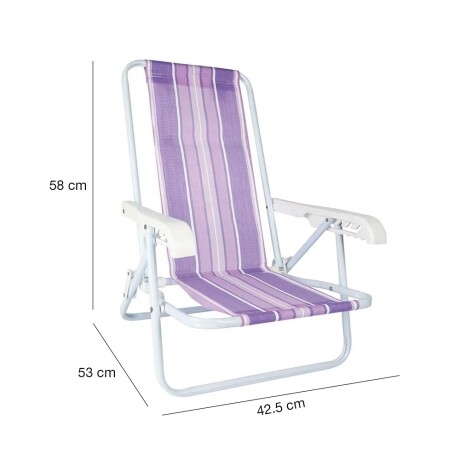 Reposera Infantil Reclinable 4 Posiciones Plegable Acero Mor Lila
