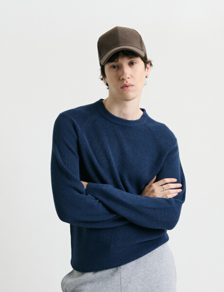 470986 SWEATER HARRINGTON LABEL Azul Piedra