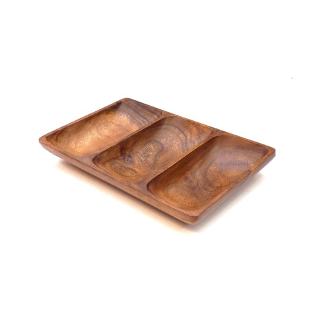 Copetinero de Madera 3 Divisiones rectangulares Natural